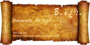 Benesch Ábel névjegykártya